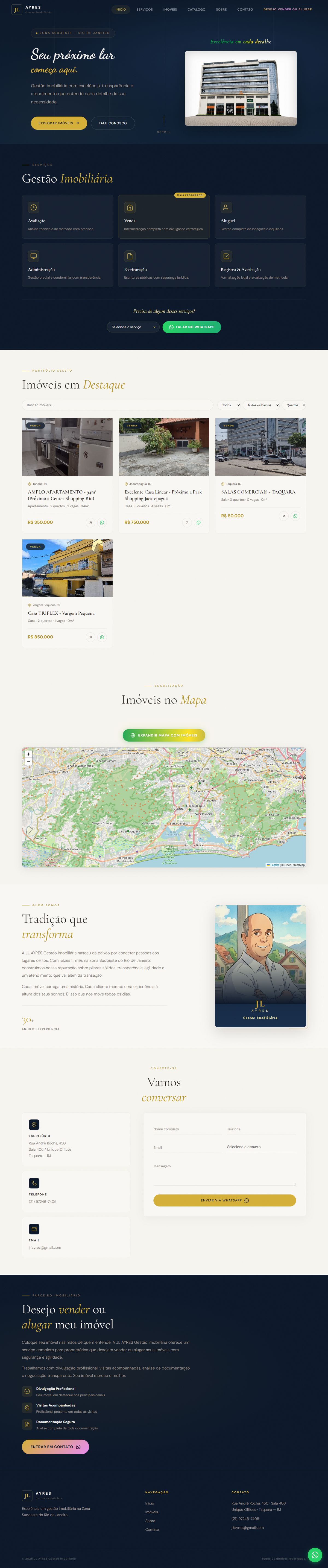 JL AYRES Gestão Imobiliária — site desenvolvido pela WebForge